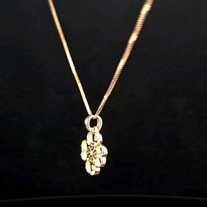 10K Real Gold Flower Heart Pendant/Charm With Box Chain