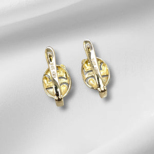 10k Real Gold Heart Design Small Earrings With French Clip