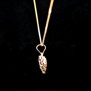 10K Real Gold Heart Nugget Charm/ Pendant With Box Chain