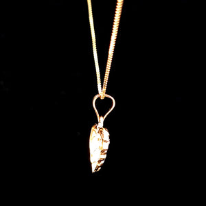 10K Real Gold Heart Nugget Charm/ Pendant With Box Chain