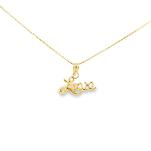 10K Real Gold Tri Color Love Charm with Heart with Box Chain