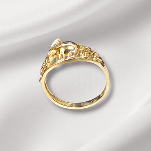 10K Real Gold Fancy Elephant Ring (Size 8)