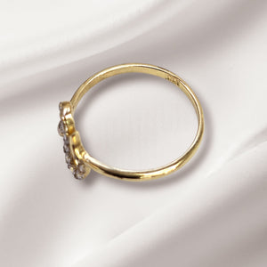 10K Real Gold CZ Studded Snake Ring (Size 7)