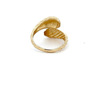 10K Real Gold Teardrop Style Hollow Ring (Size 7.5)