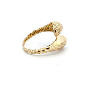 10K Real Gold Teardrop Style Hollow Ring (Size 7.5)