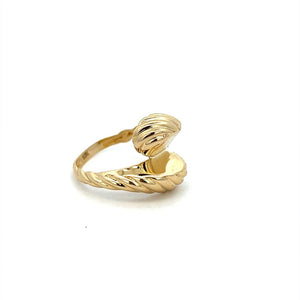 10K Real Gold Teardrop Style Hollow Ring (Size 7.5)