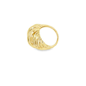 10K Real Gold Swirl Dome Style Hollow Ring (Size 8)