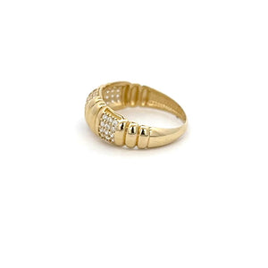 10K Real Gold CZ Band Style Ring (Size 7)