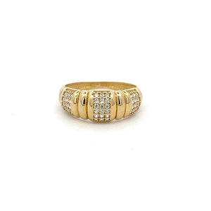 10K Real Gold CZ Band Style Ring (Size 7)