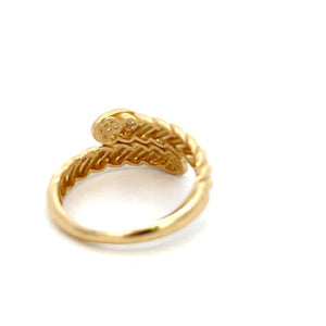 10K Real Gold Twisted Style CZ Ring (Size 7)