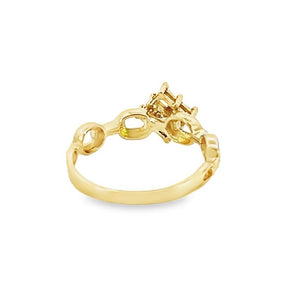 10K Real Gold Link Style CZ Ring (Size 8.5)