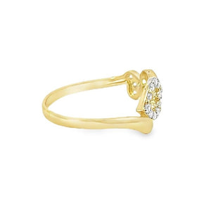 10K Real Gold Three Heart Ring (Size 8.5)