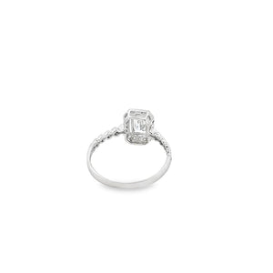 White Gold Emerald Cut Ring (Size 7)