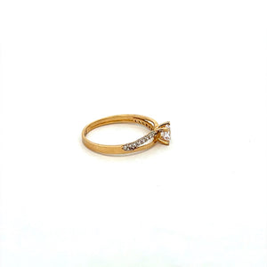 10K Real Gold Solitaire Ring (Size 8)