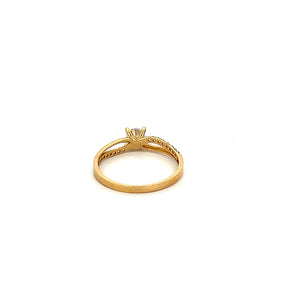 10K Real Gold Solitaire Ring (Size 8)