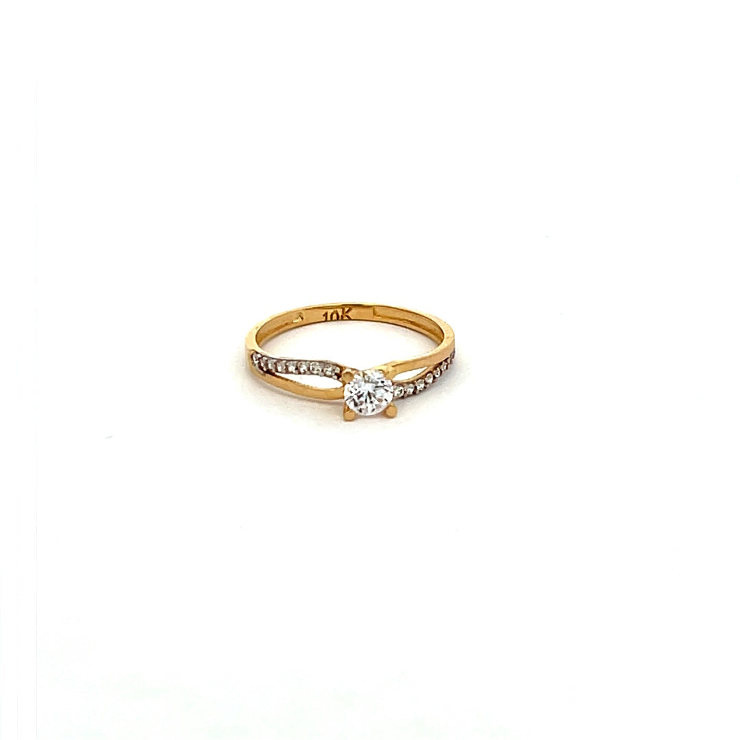 10K Real Gold Solitaire Ring (Size 8)