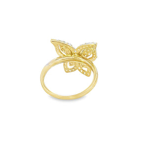 10K Real Gold CZ Butterfly Ring (Size 7)