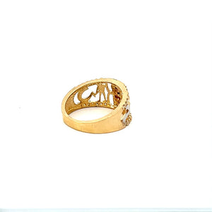 10K Real Gold TC CZ Lucky-7 Fancy Ring