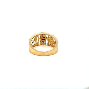 10K Real Gold TC CZ Lucky-7 Fancy Ring