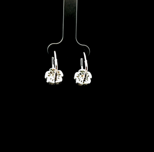 Silver CZ Flower Danglers