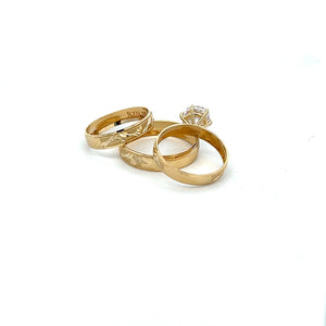 10K Real Gold Trio Ring