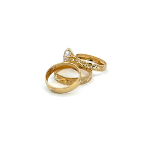 10K Real Gold Trio Ring