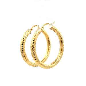 10K Real Gold Small Triangle Design Hoop Earrings