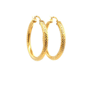 10K Real Gold Small Triangle Design Hoop Earrings