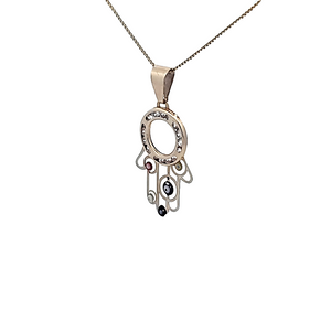 10k Yellow Gold Fancy CZ Hamsa with Multiple Evil Eye with Box Chain