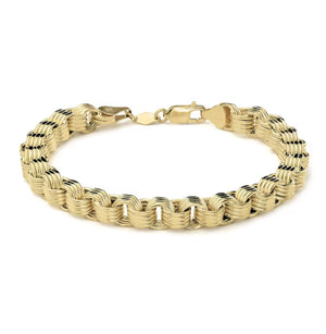 10k Yellow Gold Hollow Round Byzantine Bracelet/ Anklet