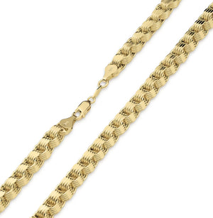 10k Yellow Gold Hollow Round Byzantine Bracelet/ Anklet