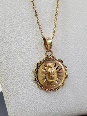 10K Gold Flower Mother Mary Fil Charm