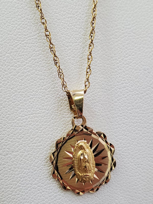 10K Gold Flower Mother Mary Fil Charm