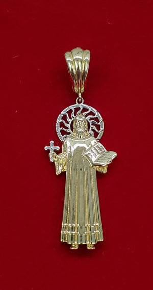 10K Solid Real Yellow Gold Jesus w/Bible Pendant Charm