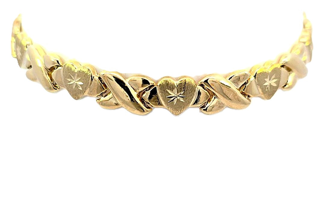 10k solid offers gold heart bracelet 7.5