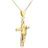 10K Real Gold CZ Saint Jude Cross Charm with Box Chain