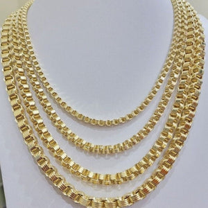 10k Yellow Gold Hollow Round Byzantine Chain/ Necklace