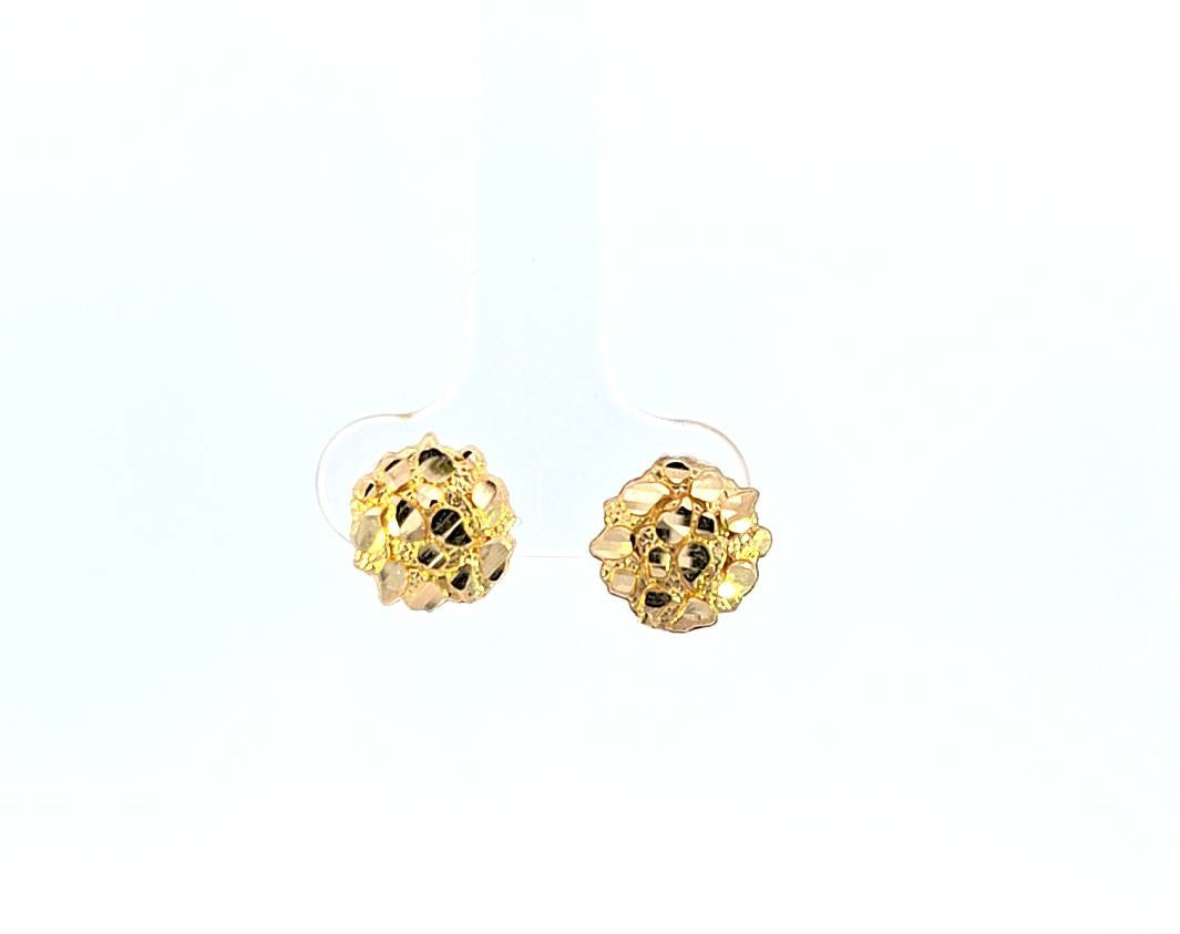 10kt real gold nugget online stud earring