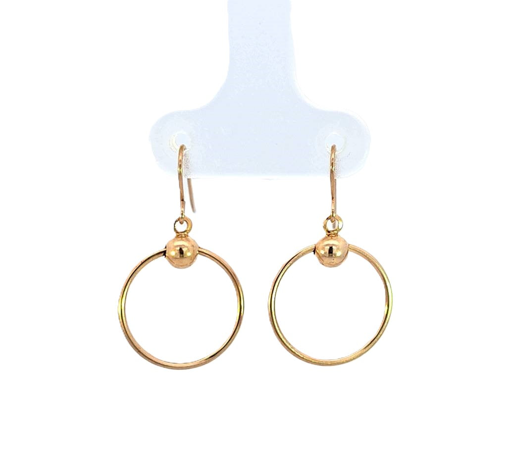 10K Real Gold Small Round Hoop Earrings.