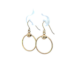 10K Real Gold Small Round Hoop Earrings.