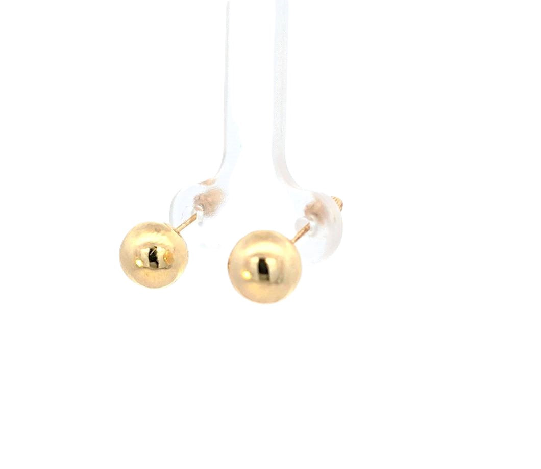 14k Gold 7mm Bead popular Ball Stud Earrings