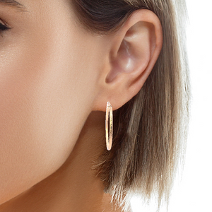 10K Real Gold Diamond Cut Round Tube Hoop Earrings for Girls/Women