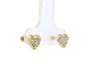 10K Real Gold Heart CZ Small (baby) Earrings