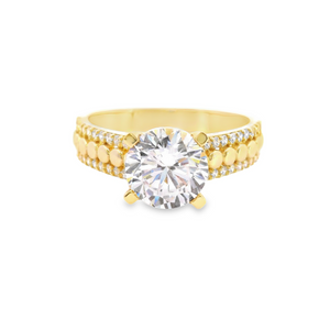 10K Real Gold Round CZ  Soliatire Ring for Women's