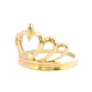 10K Real Gold Crown Ring for Women's