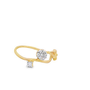 10K Real Gold Fancy Flower CZ Ring for Women