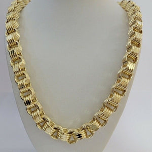 10k Yellow Gold Hollow Round Byzantine Chain/ Necklace