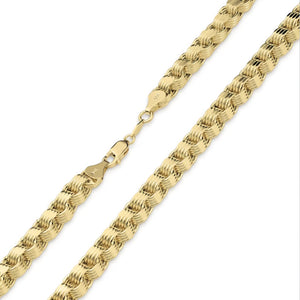 10k Yellow Gold Hollow Round Byzantine Chain/ Necklace