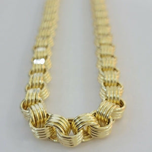 10k Yellow Gold Hollow Round Byzantine Chain/ Necklace