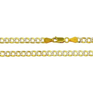 Real 925 Made In Italy Sterling Silver Gold Plated Two Tone Cuban Chain For Men / Women